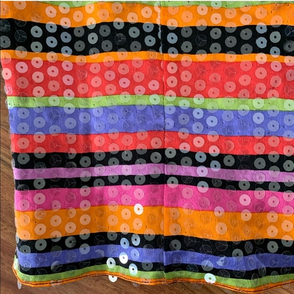 Kay Unger Colorful Striped Sequin Top - Picture 3 of 10